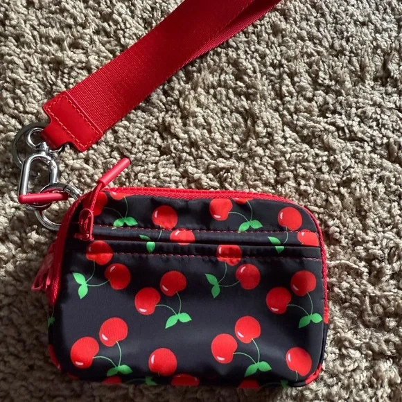 Iris & Rainbow Cherry Print Wristlet with ID Window - Picture 3 of 6